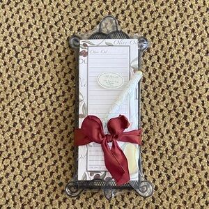Decorative Notepad with Pen and Red Ribbon